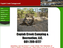 Tablet Screenshot of copiahcreekcampground.com